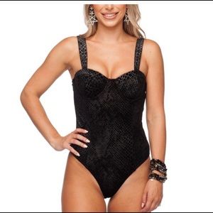 Buddy Love leopard burn out bodysuit size XS/S